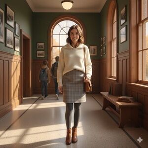 Reitmans Iconic Classic Gray Plaid Women's Pencil Skirt  / teacher / preppy/‎ S
